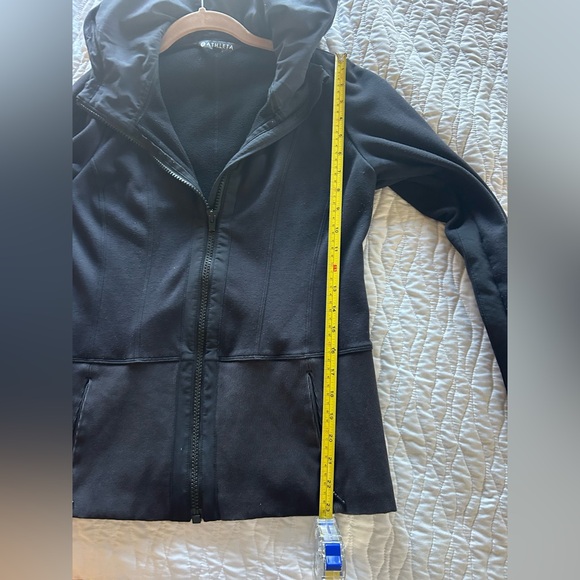 Women's Athleta Fitted Victory Hoodie S Black Full Zip - Picture 11 of 12